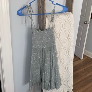 Abercrombie & Fitch smocked mini dress. XS petite. Mint green.